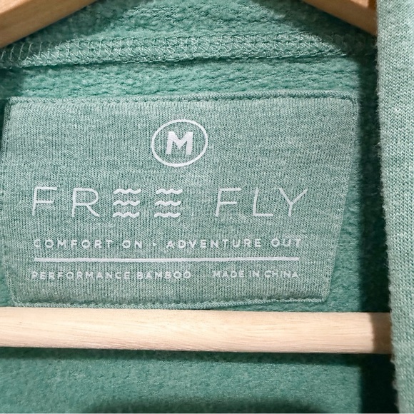 FREE FLY Women's Bamboo Lightweight Fleece Hoodie Comfort Athleisure Size Medium - Picture 5 of 8